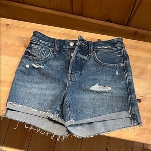 Express Distressed Blue Jean Shorts